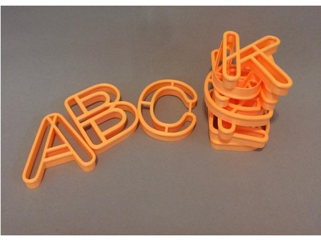 Alphabet cookie cutter 3D prints