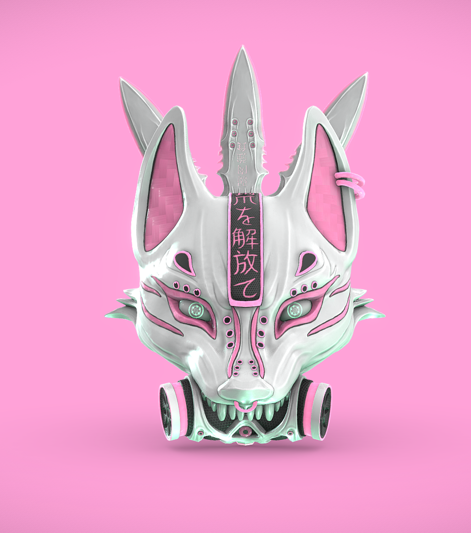 Cyber styled cosplay mask 3D print